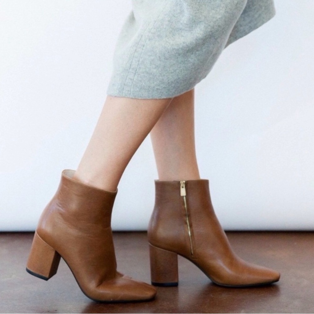 ANINE BING Leather Jane Boots Camel Tan Size 41 US 11 Excellent Condition